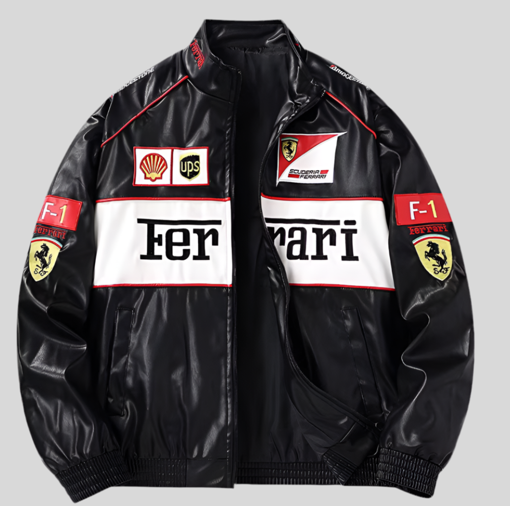 JAQUETA RACER FERRARI COURO