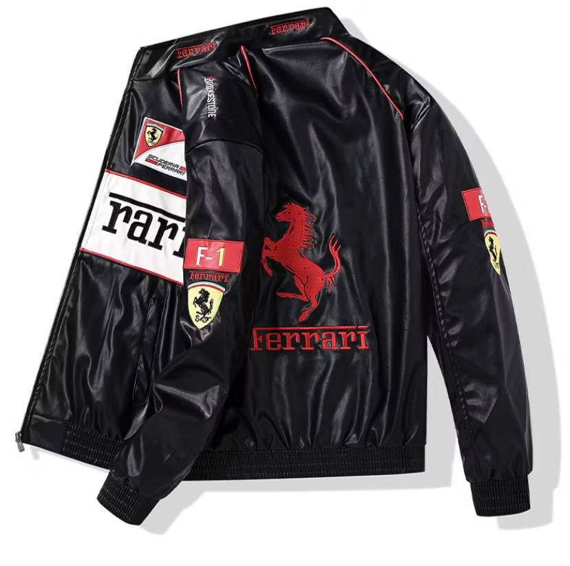 JAQUETA RACER FERRARI COURO