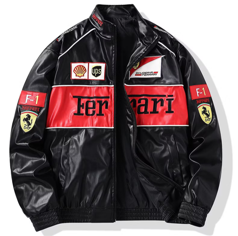 JAQUETA RACER FERRARI COURO