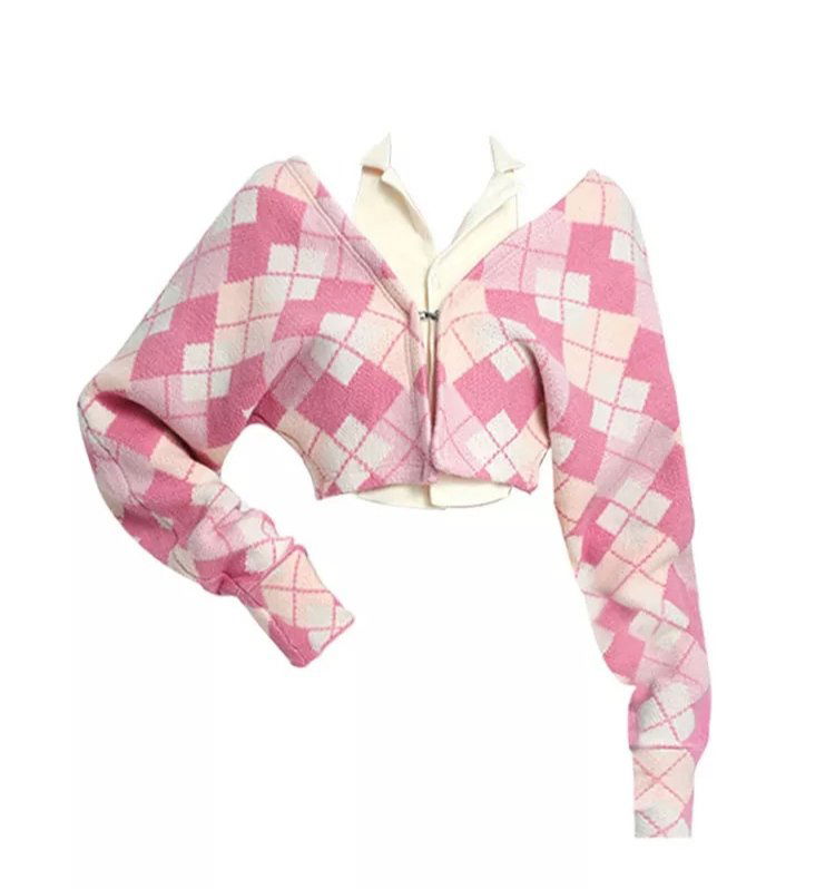 CASACO PINK CHESS - Loja Bee Fancy