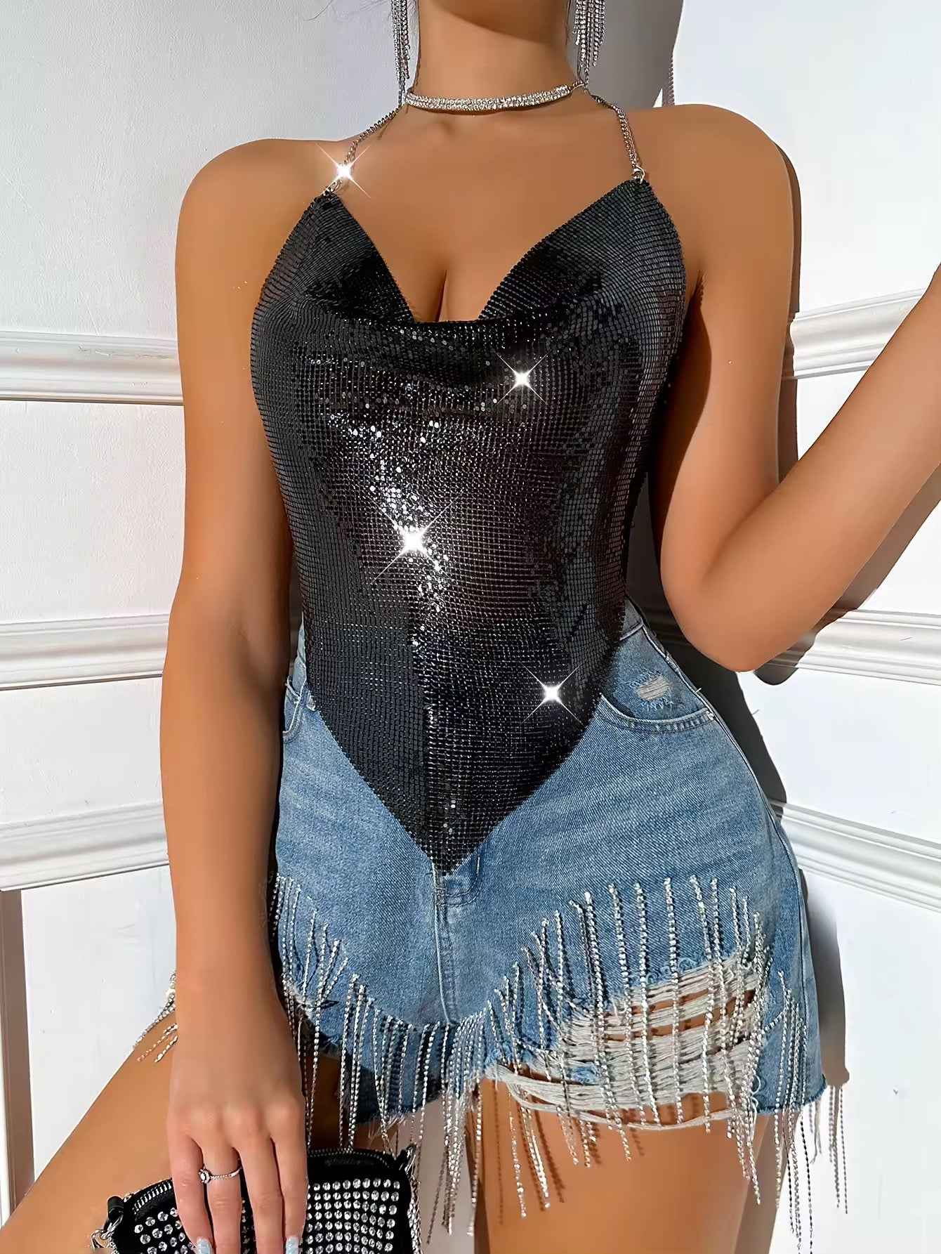 CROPPED LANTEJOULA - Loja Bee Fancy