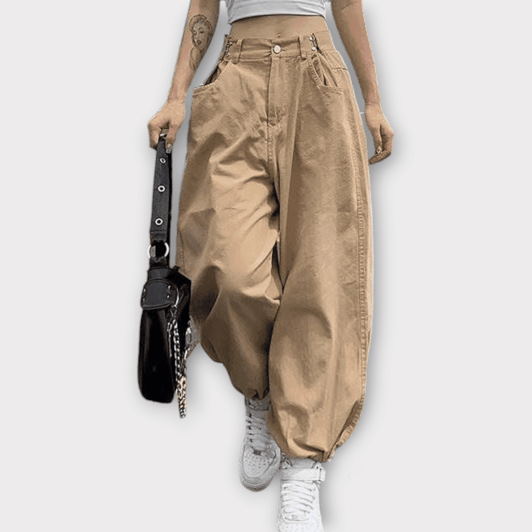 CALÇA BAGGY NUDE - Loja Bee Fancy