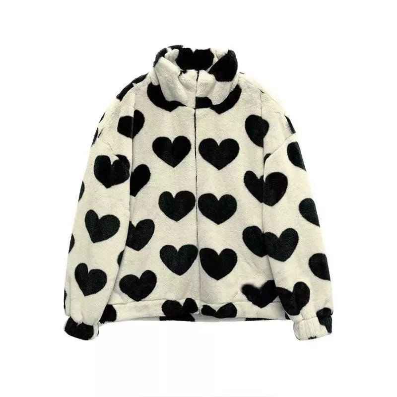 CASACO FLUFFY HEARTS - Loja Bee Fancy