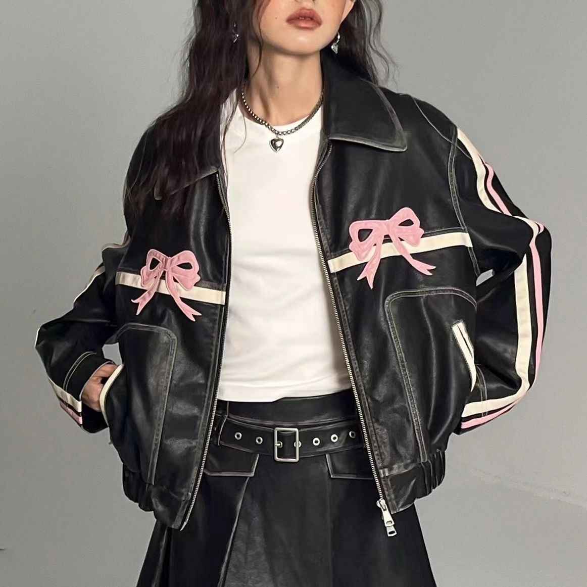 JAQUETA PINK MOTORCYCLE - Loja Bee Fancy
