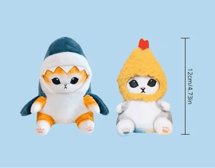 PELÚCIA GATO TUBARÃO E GATO CAMARÃO - Loja Bee Fancy