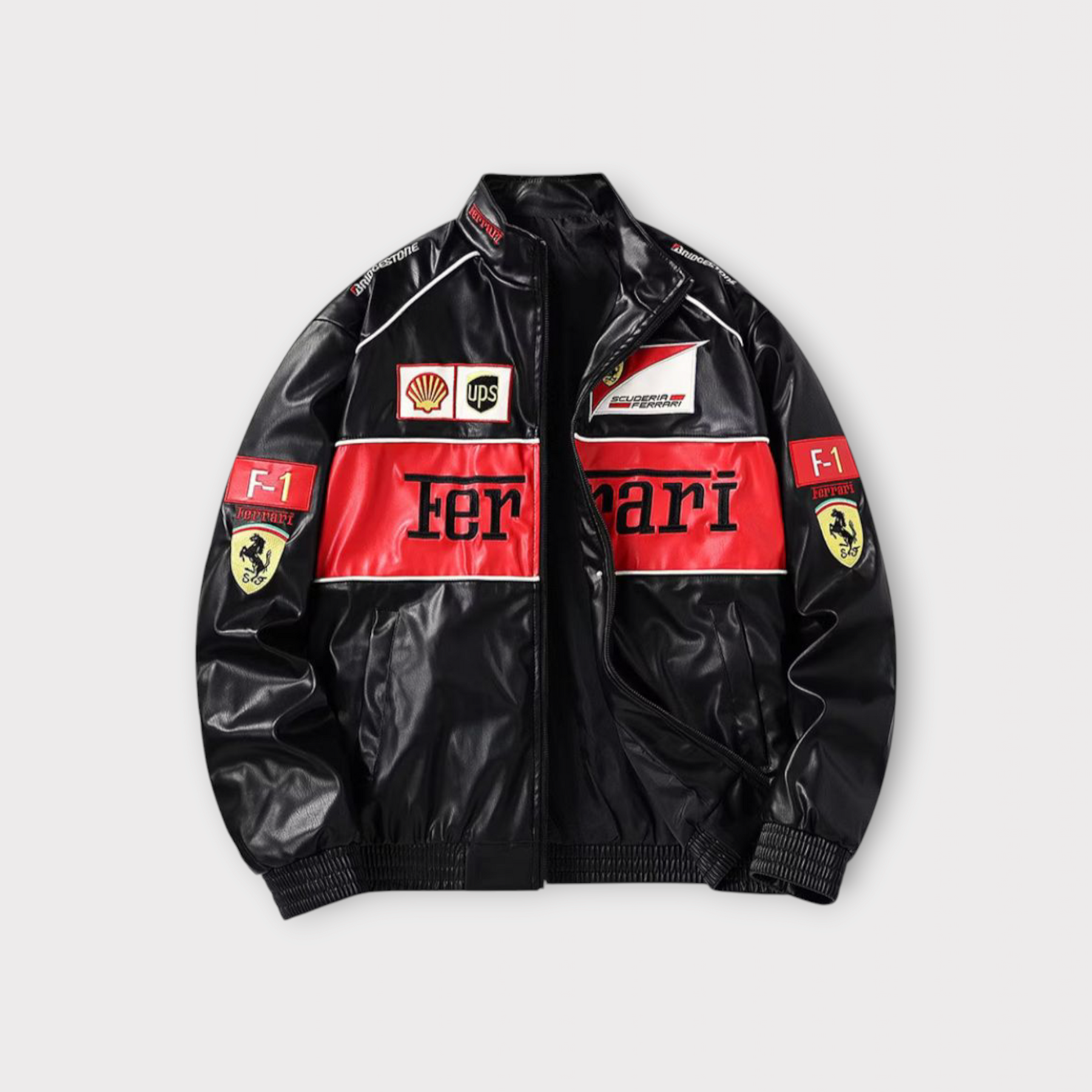 JAQUETA RACER FERRARI COURO