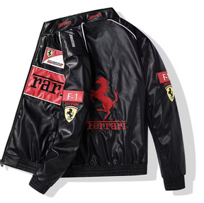 JAQUETA RACER FERRARI COURO