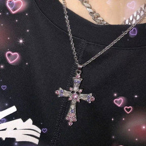 COLAR PINK CRUCIFIX - Loja Bee Fancy