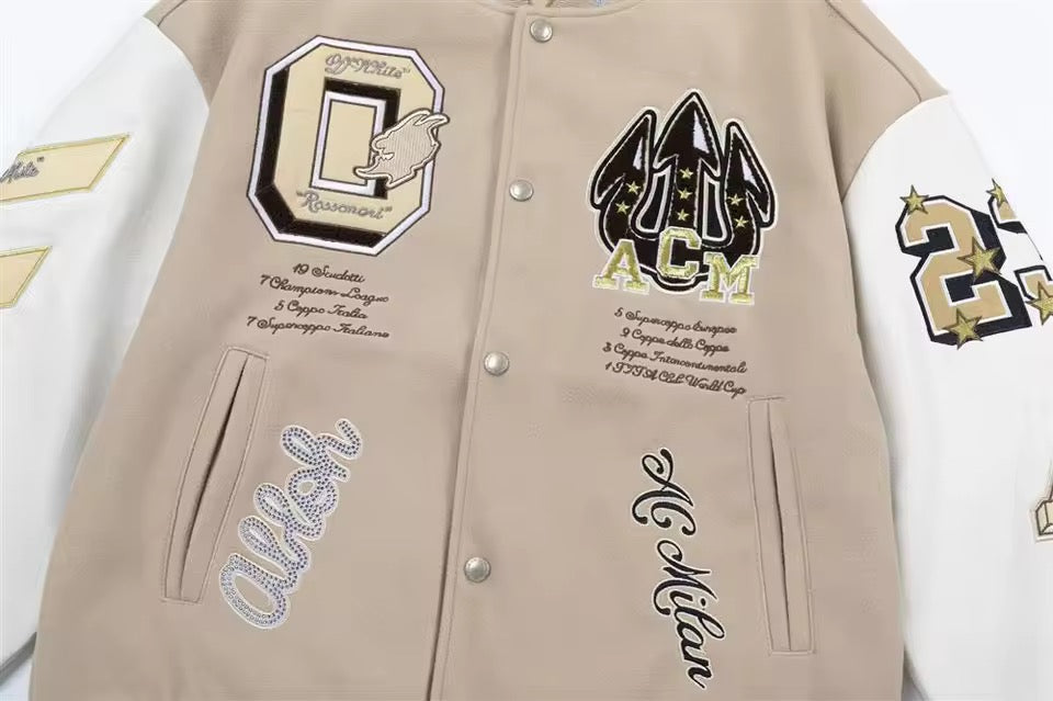 Jaqueta Varsity Off White x AC Milan - Loja Bee Fancy