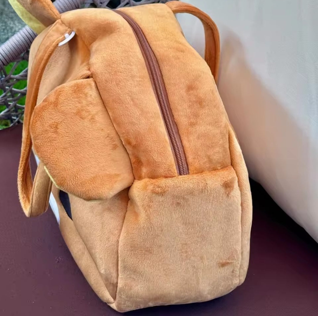 Bolsa transversal de pelúcia em formato do ursinho Rilakkuma - Loja Bee Fancy