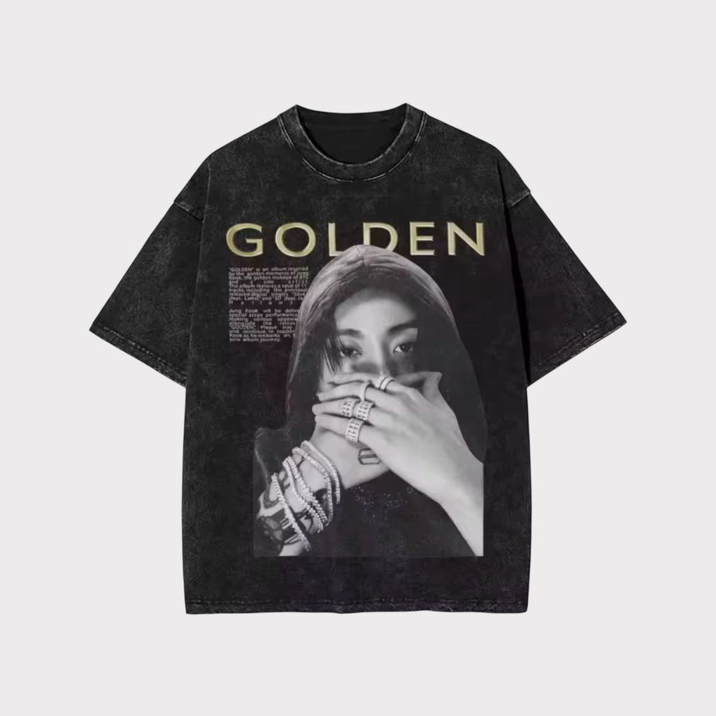 アイドル JUNGKOOK GOLDEN L/S T-SHIRT Camisa Jungkook Golden