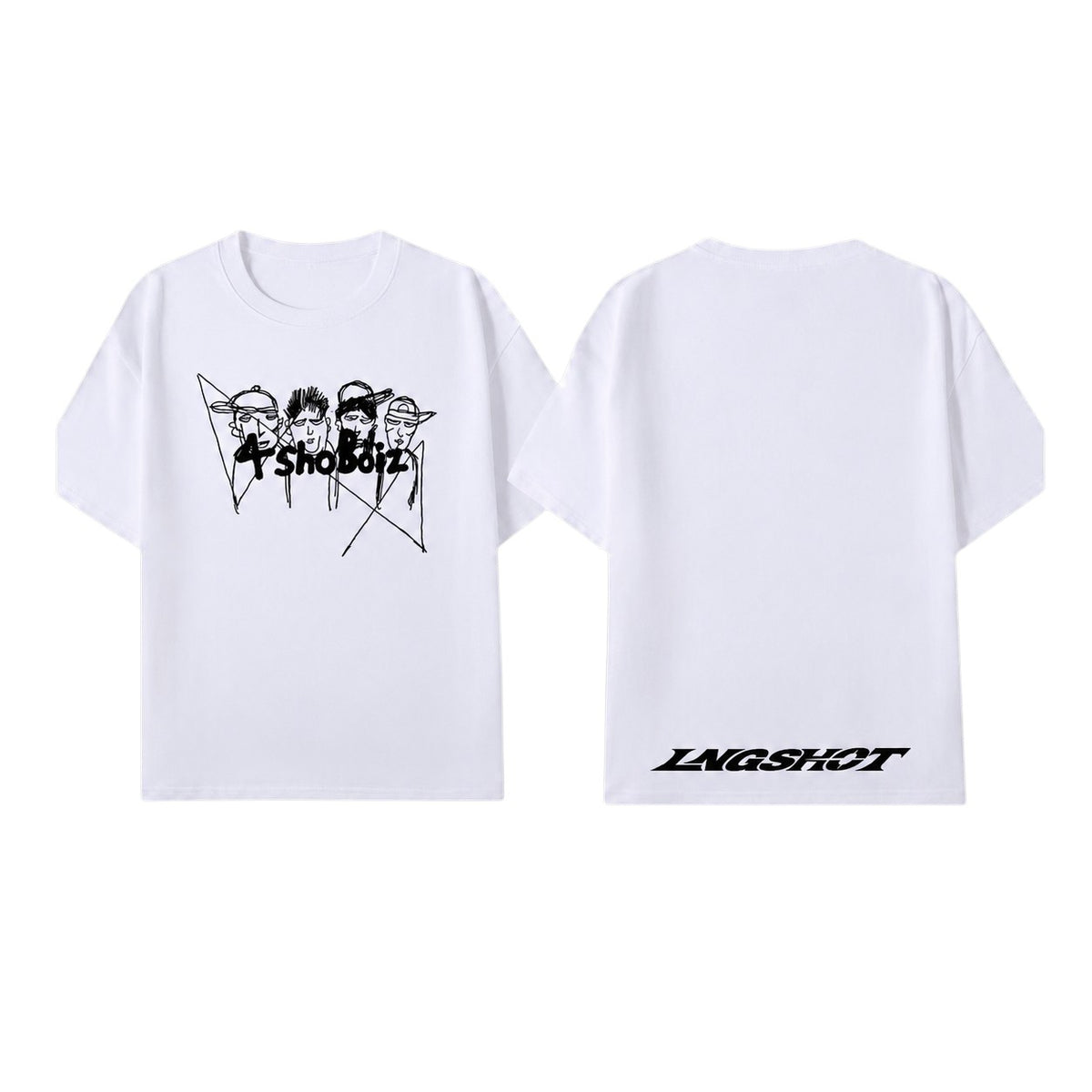 Camiseta de mangas curtas com desenho gráfico frontal em linhas e logo estampado na lateral inferior traseira