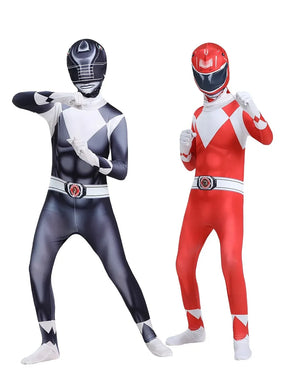 Fantasia Macacão Power Ranger Preto e Vermelho