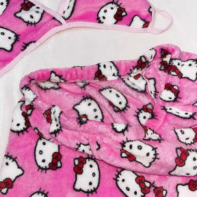 Conjunto Hello Kitty verão composto por sutiã e shorts