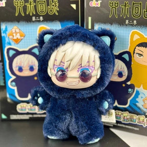 Gatinho com venda preta nos olhos inspirado no personagem Satoru Gojo